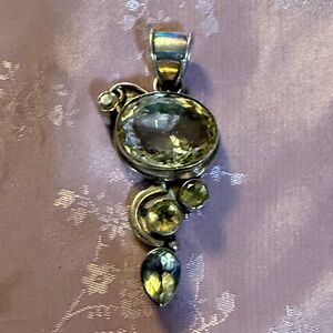 Elegant citrine, and sterling Silver Pendant